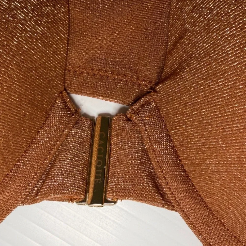 NWT Cacique Modern Collection Boost Plunge Bra Copper‎ Sparkle 42DDD